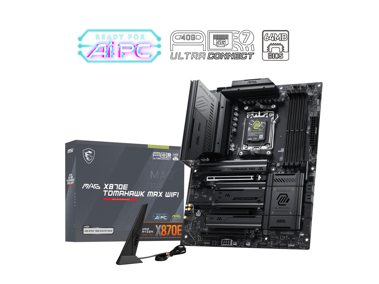 MSI MAG X870E TOMAHAWK MAX WIF - X870E Atx Motherboard recensie en prijs